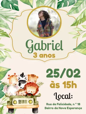 Safari Birthday Invitation – Static – Pedro Henrique