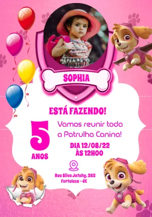 Invito di compleanno Paw Patrol – Statico – Callahan