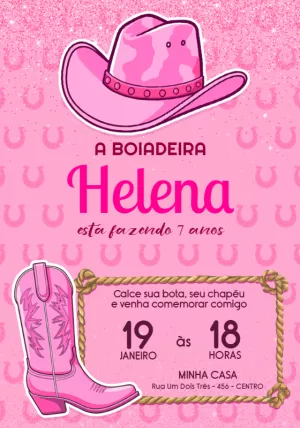 Convite Aniversário Boiadeira Ana Castela para Editar