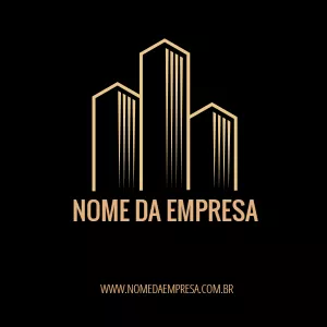 Logo para Imobiliária com Prédios Dourados Editável Online