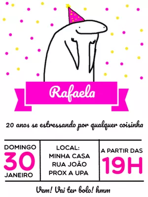Convite de Aniversário Meme Flork para Editar Online