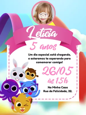 Invitación de cumpleaños Bolofofos – Estático – Pedro Henrique