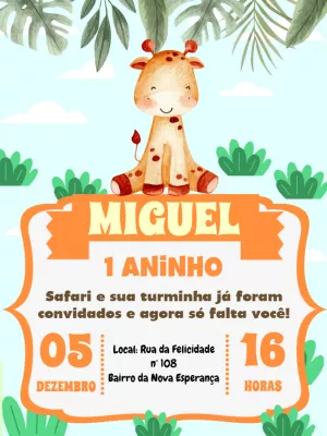 Safari Birthday Invitation – Static – Pedro Henrique