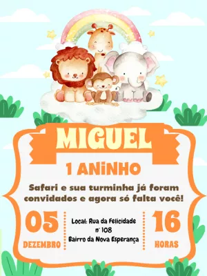 Safari Birthday Invitation – Static – Pedro Henrique