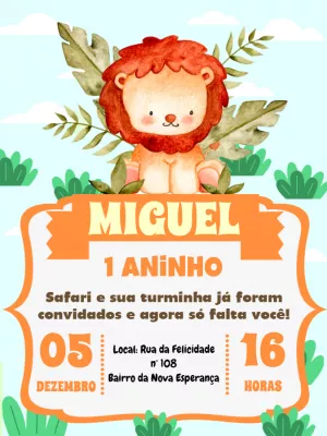 Safari Birthday Invitation – Static – Pedro Henrique