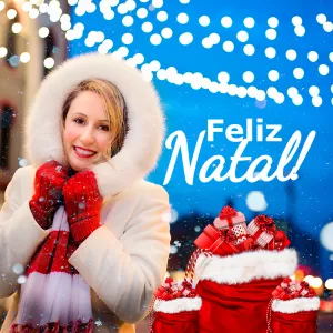 Post de Feliz Natal com Foto para Editar e Compartilhar