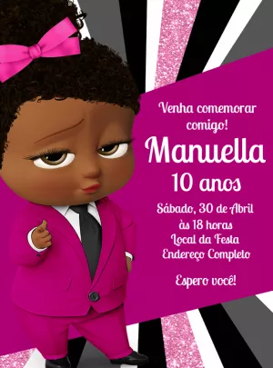 Convite de Aniversário Poderosa Chefinha para Editar Online