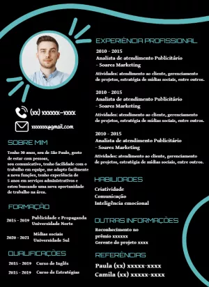 Currículo Profissional com Foto para Editar Online