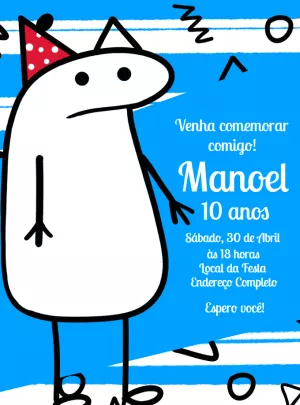 Convite de Aniversário Flork Meme para Editar Online