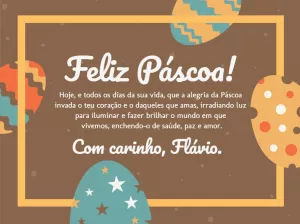 Cartão de Páscoa com Ovos Decorados para Editar Online