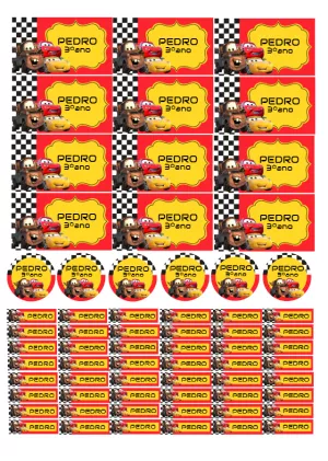 Kit de Etiquetas Escolares Carros para Editar Online