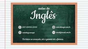 Cartão de Visita para Aulas de Inglês Editável Online