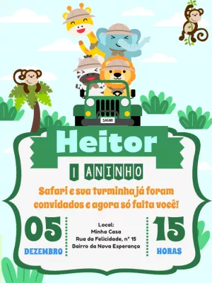 Safari Birthday Invitation – Static – Pedro Henrique