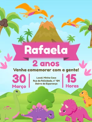 Invitación de cumpleaños Dinosaurio – Estático – Pedro Henrique