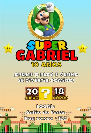 Invito di compleanno Super Mario – Statico – Whitney Ferreira