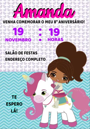 Invitación de cumpleaños Princesas – Estático – Montando a Sua Festa Oficial