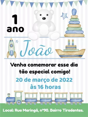 Convite Aniversário Fábrica de Brinquedos para Editar Online