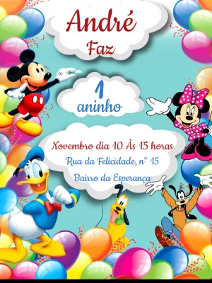 Mickey Mouse Birthday Invitation – Static – Pedro Henrique