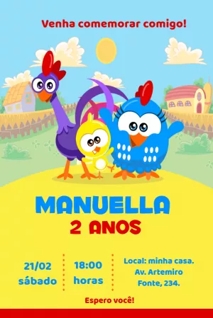 Galinha Pintadinha Birthday Invitation – Static – Festejar Conviteria
