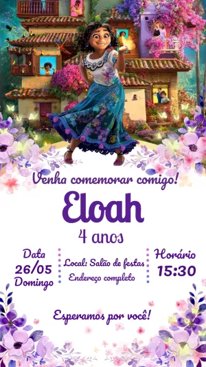 Convite de Aniversário Encanto com Mirabel na Casita para Editar