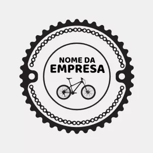 Logo de Ciclismo com Engrenagem de Bicicleta para Editar