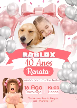 Invito di compleanno Roblox – Statico – Myanne Figueiredo