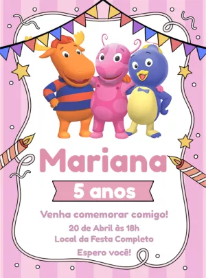 Convite Aniversário Os Backyardigans para Editar Online