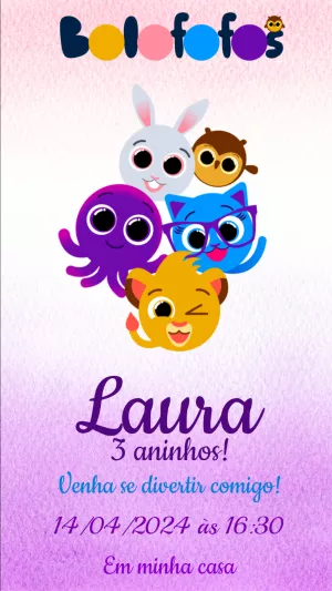 Invitación de cumpleaños Bolofofos – Estático – Laiane