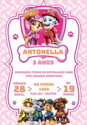 Invito di compleanno Paw Patrol – Statico – Convites e Artes Digitais