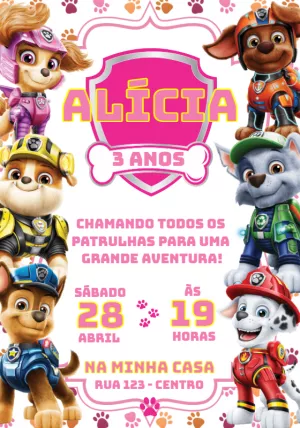 Invito di compleanno Paw Patrol – Statico – Convites e Artes Digitais