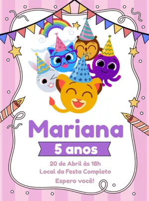 Invitación de cumpleaños Bolofofos – Estático – Decore Arte