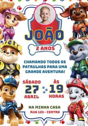 Invito di compleanno Paw Patrol – Statico – Convites e Artes Digitais