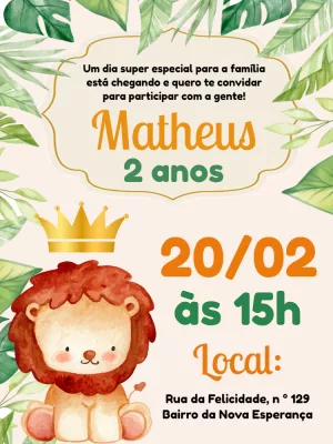 Safari Birthday Invitation – Static – Pedro Henrique