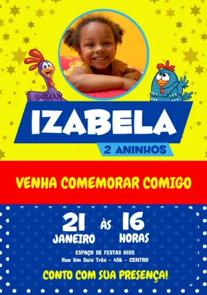 Galinha Pintadinha Birthday Invitation – Static – Jotta
