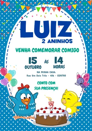 Galinha Pintadinha生日邀请函 – 静态 – Jotta
