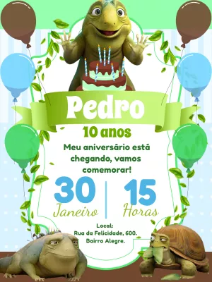 Convite Aniversário Tema Léo o Filme para Editar Online