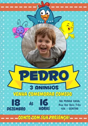 Galinha Pintadinha Birthday Invitation – Static – Jotta