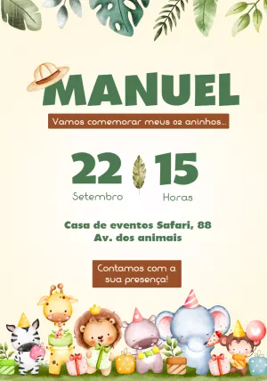 Safari Birthday Invitation – Static – Tay