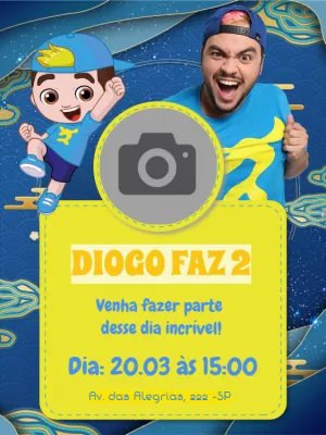 Convite Aniversário Luccas Neto com Foto para Editar Online