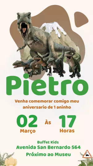 Invitación de cumpleaños Dinosaurio – Estático – Gisele