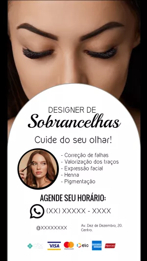 Cartão Virtual Designer de Sobrancelhas para Editar Online