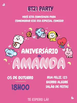Invitation d'anniversaire KPop Demon Hunters – Statique – Yumi