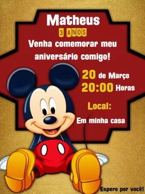 Mickey Mouse Birthday Invitation – Static – Lilian Designer