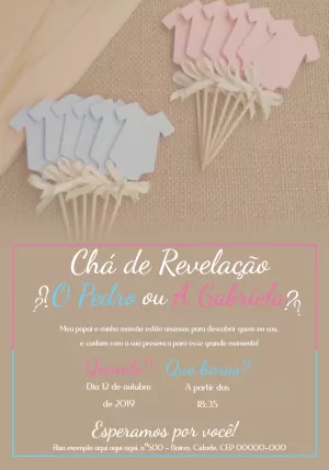 Convite Chá de Revelação Menino ou Menina para Editar Online