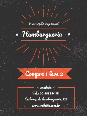 Folheto de Promoção para Hamburgueria para Editar Online