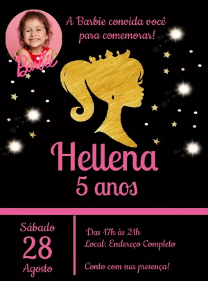 Invitación de cumpleaños Barbie – Estático – Decore Arte
