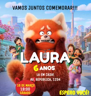 Convite de Aniversário Red Crescer é uma Fera para Editar
