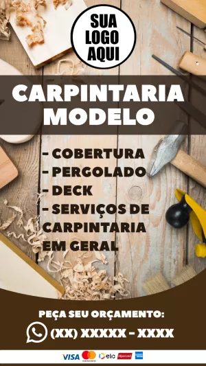 Cartão de Visita Carpintaria Profissional para Editar Online