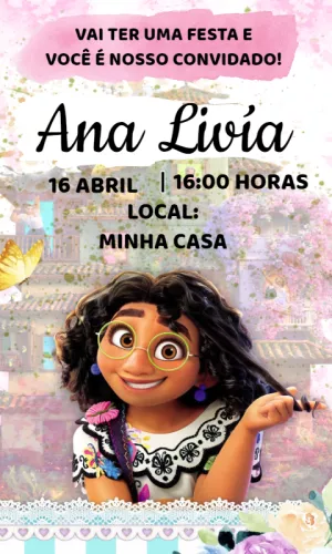 Convite de Aniversário Encanto com Mirabel para Editar Online