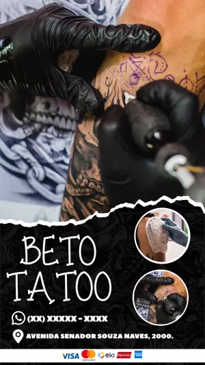 Flyer de Tatuador Profissional para Editar Online